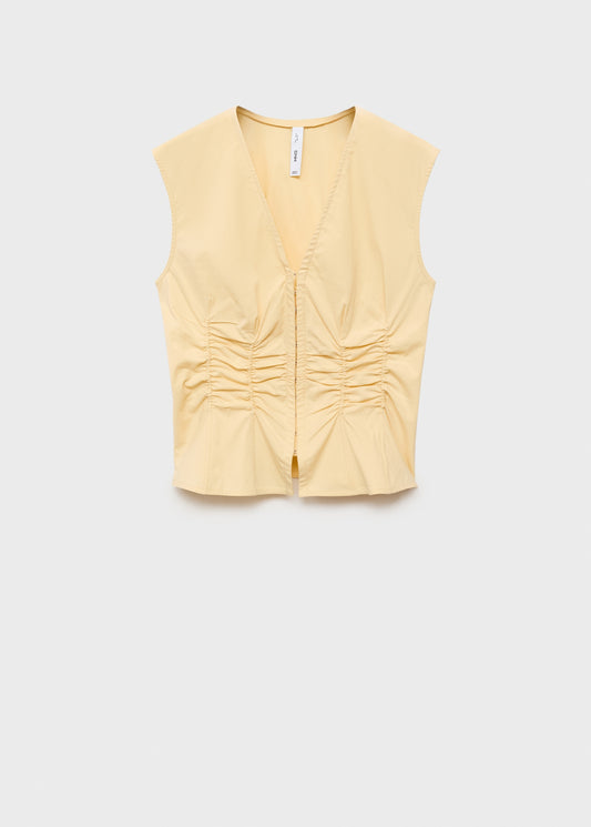 Gathered cotton blouse