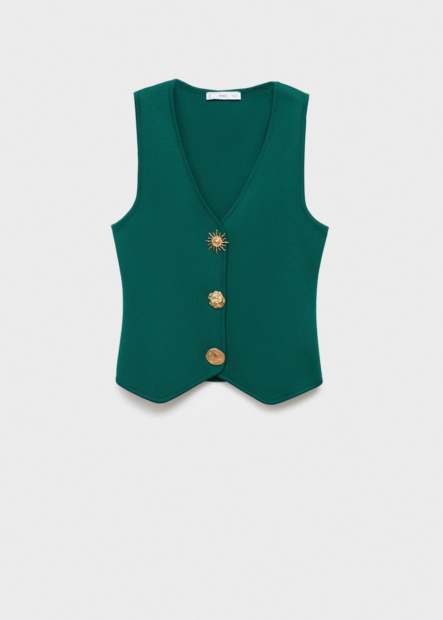 Knitted waistcoat with jewel buttons
