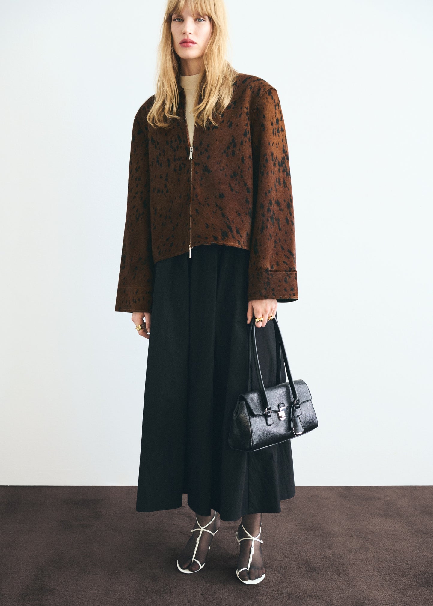 100% leather fur jacket