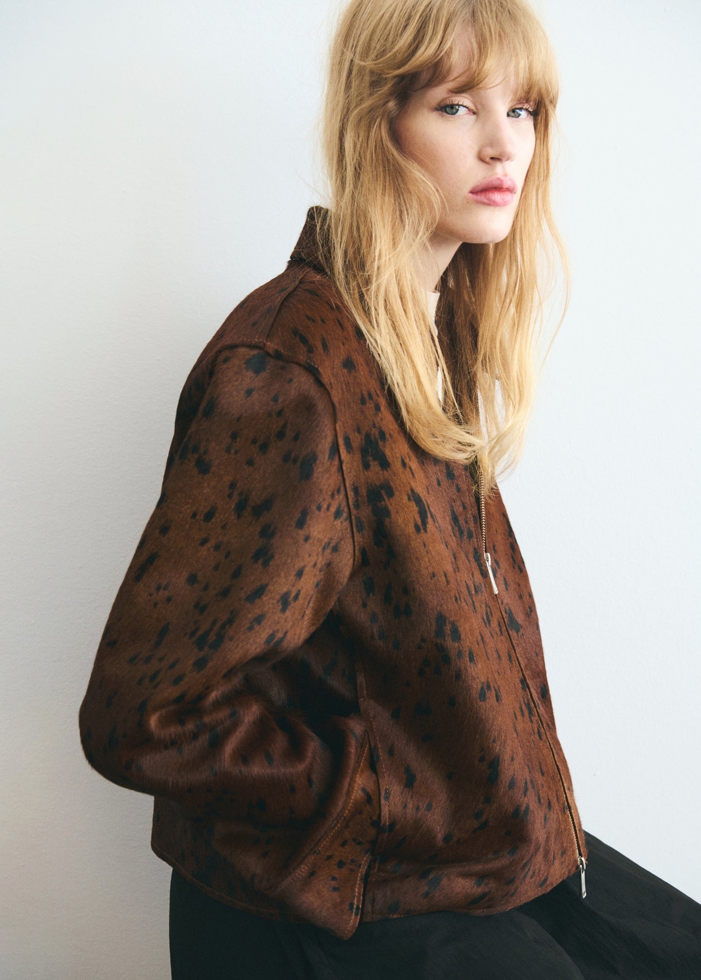 100% leather fur jacket
