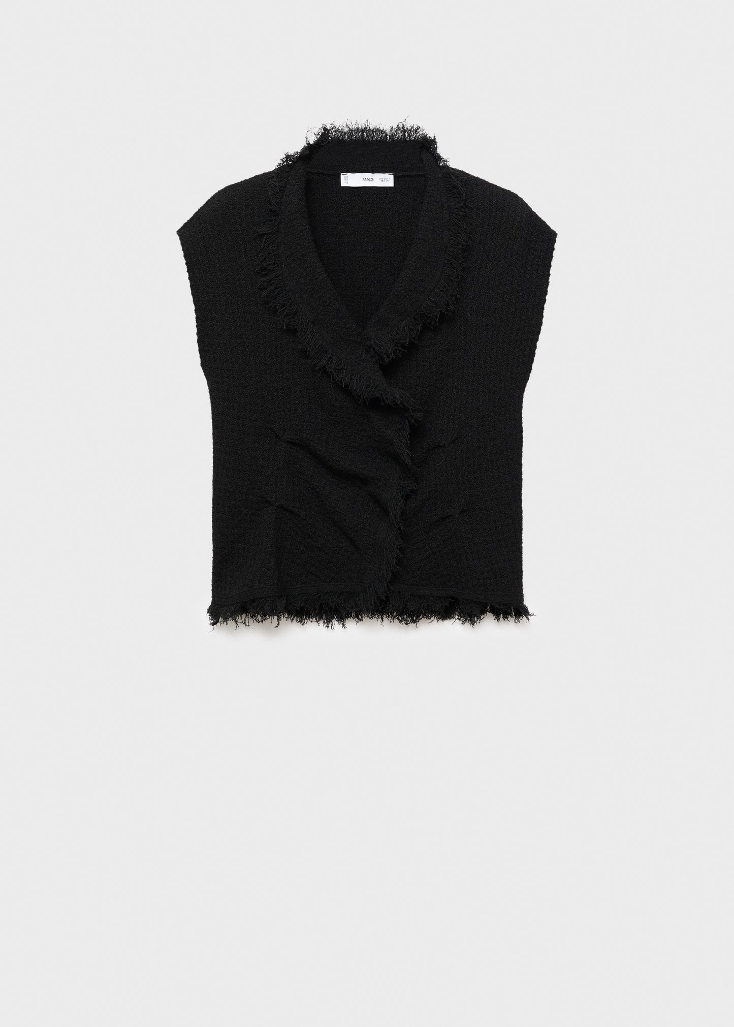 Crossover top with frayed trim