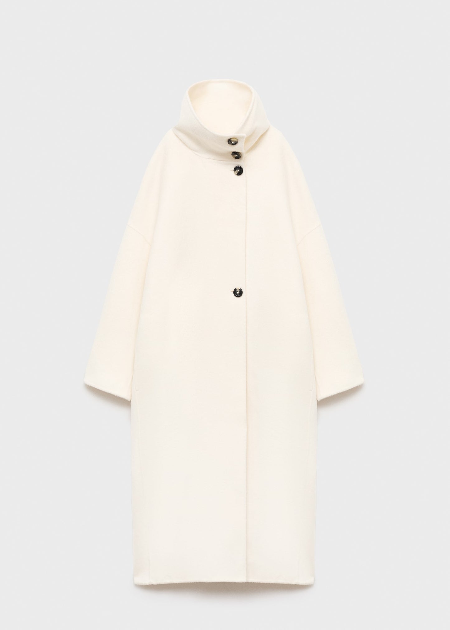 Wool funnel neck coat