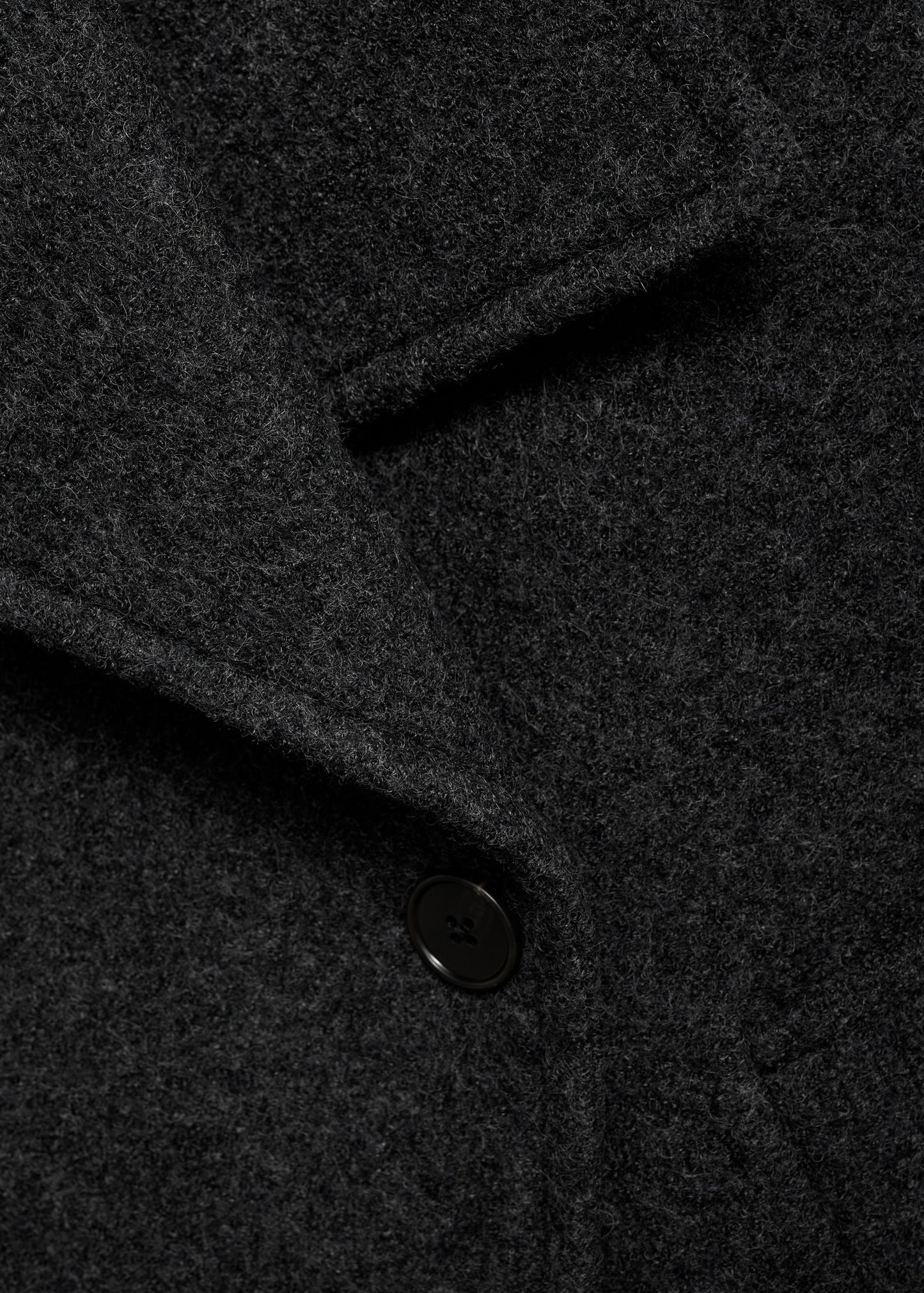 Wide lapel wool-blend coat