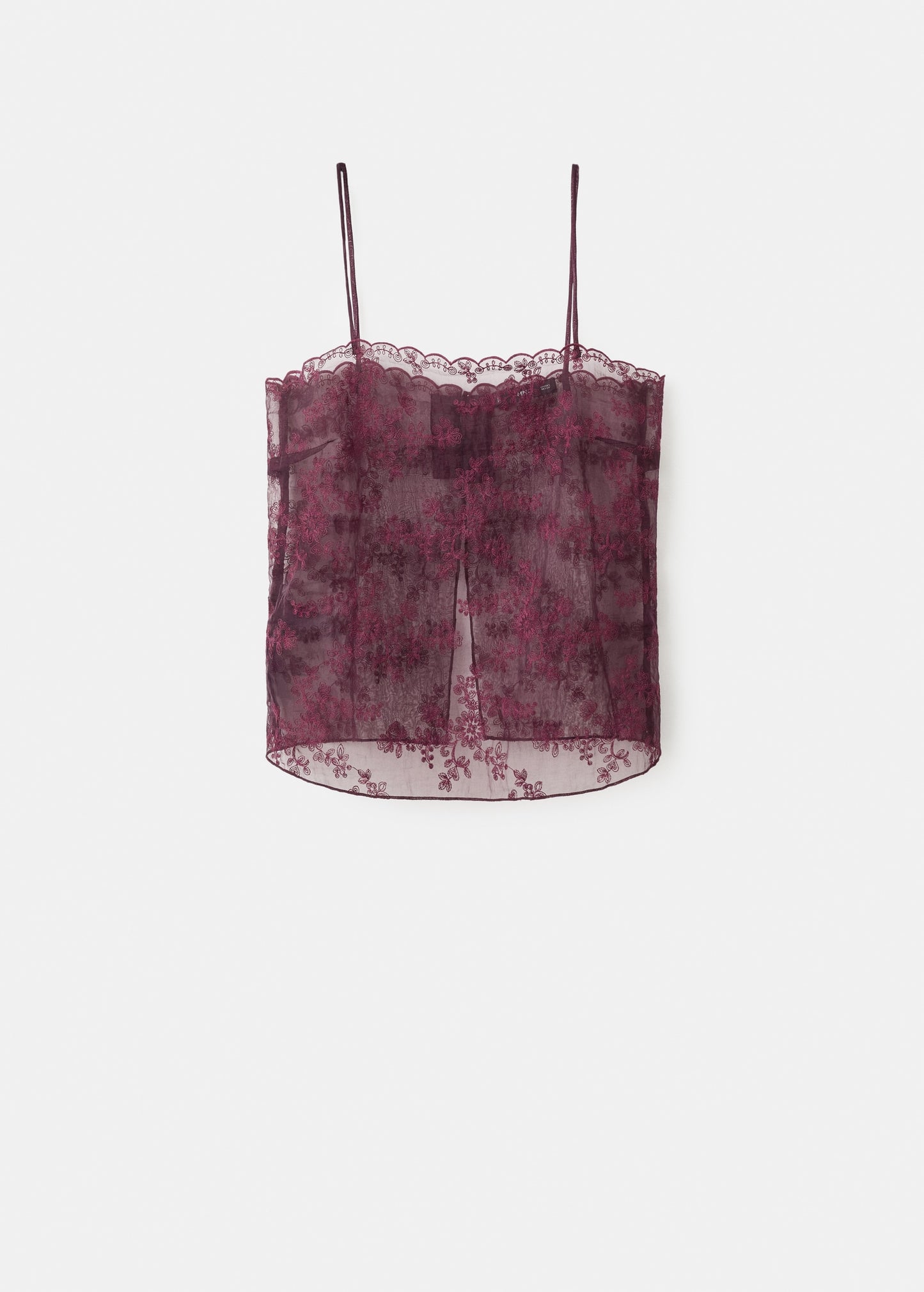 Embroidered sheer top