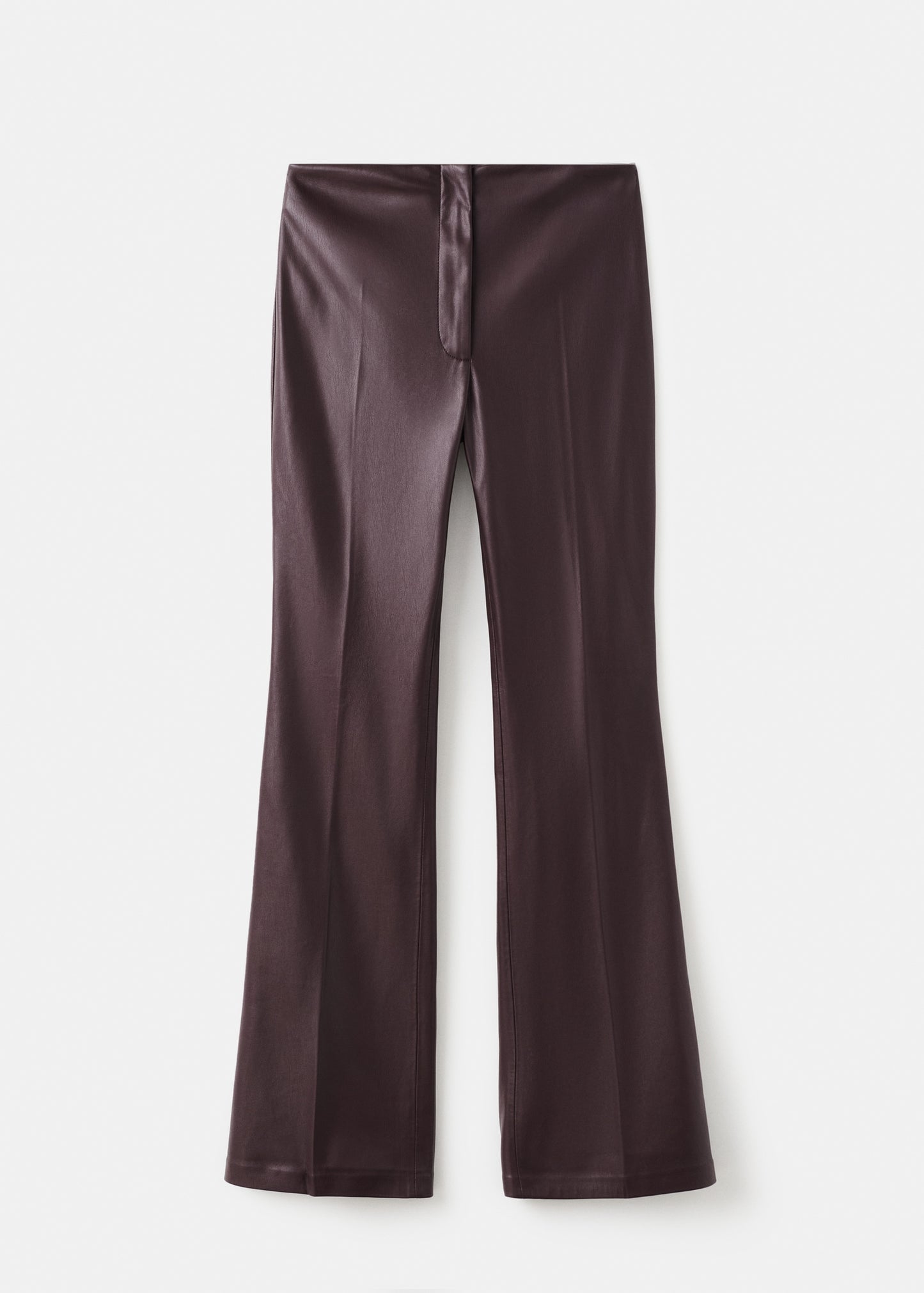 Leather-effect slim-fit trousers
