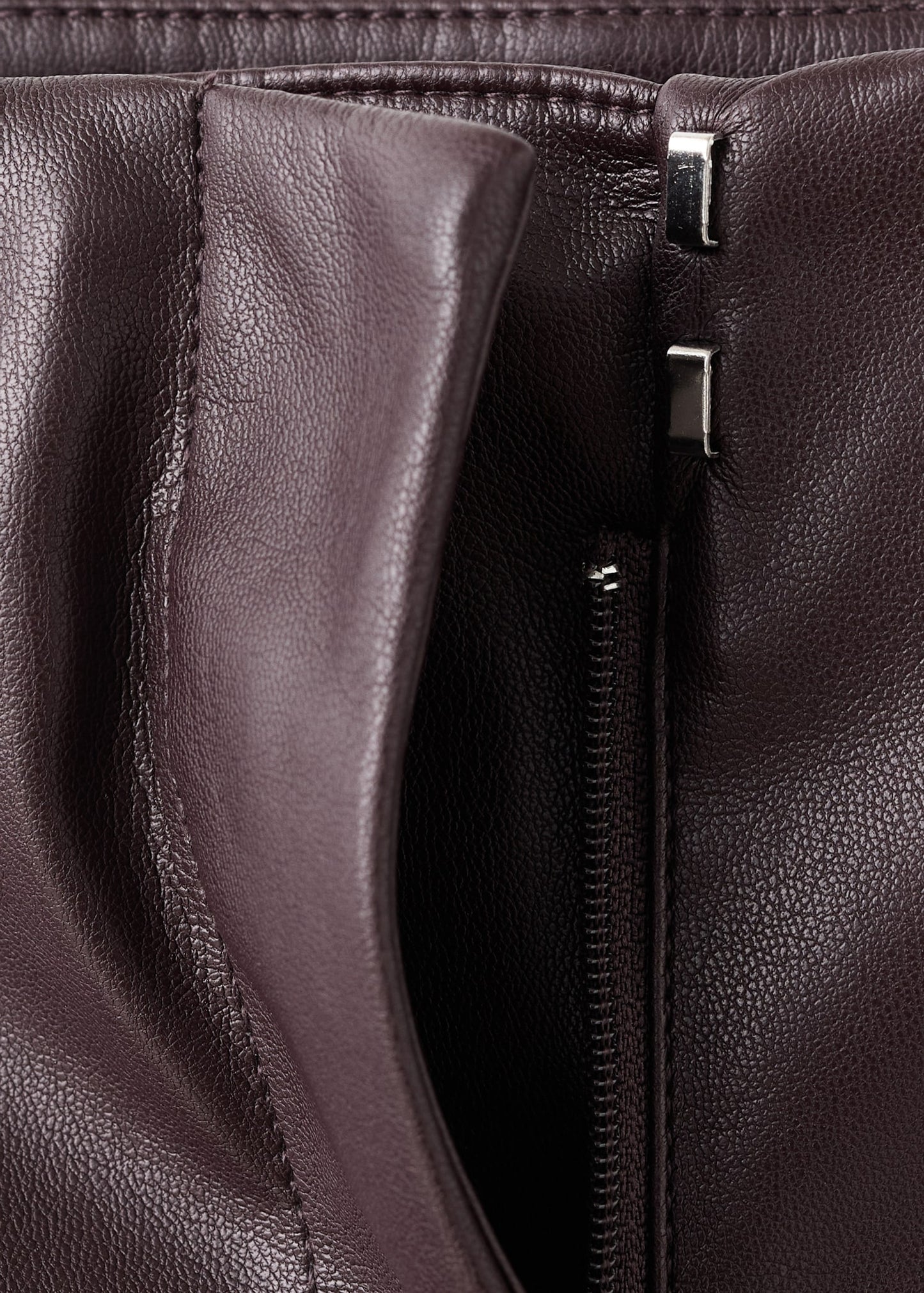 Leather-effect slim-fit trousers