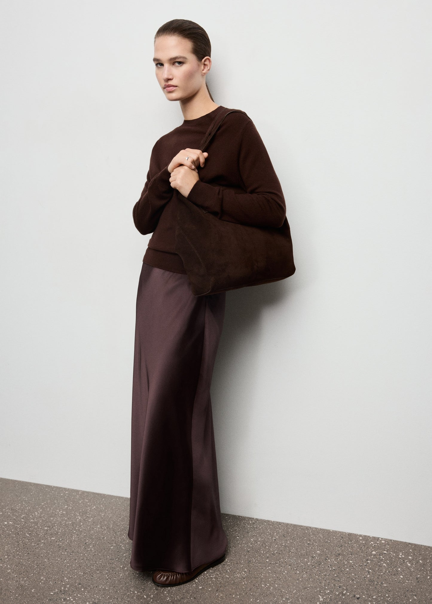 Satin long skirt