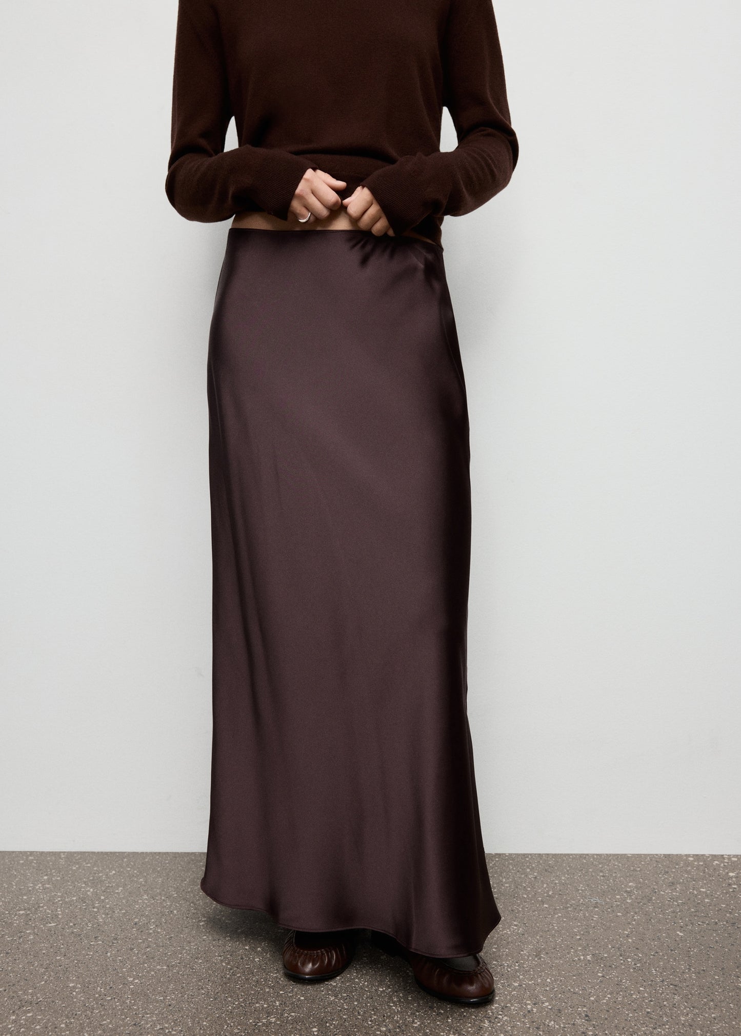 Satin long skirt