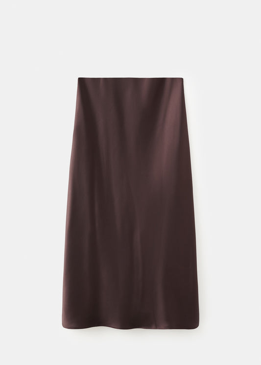 Satin long skirt