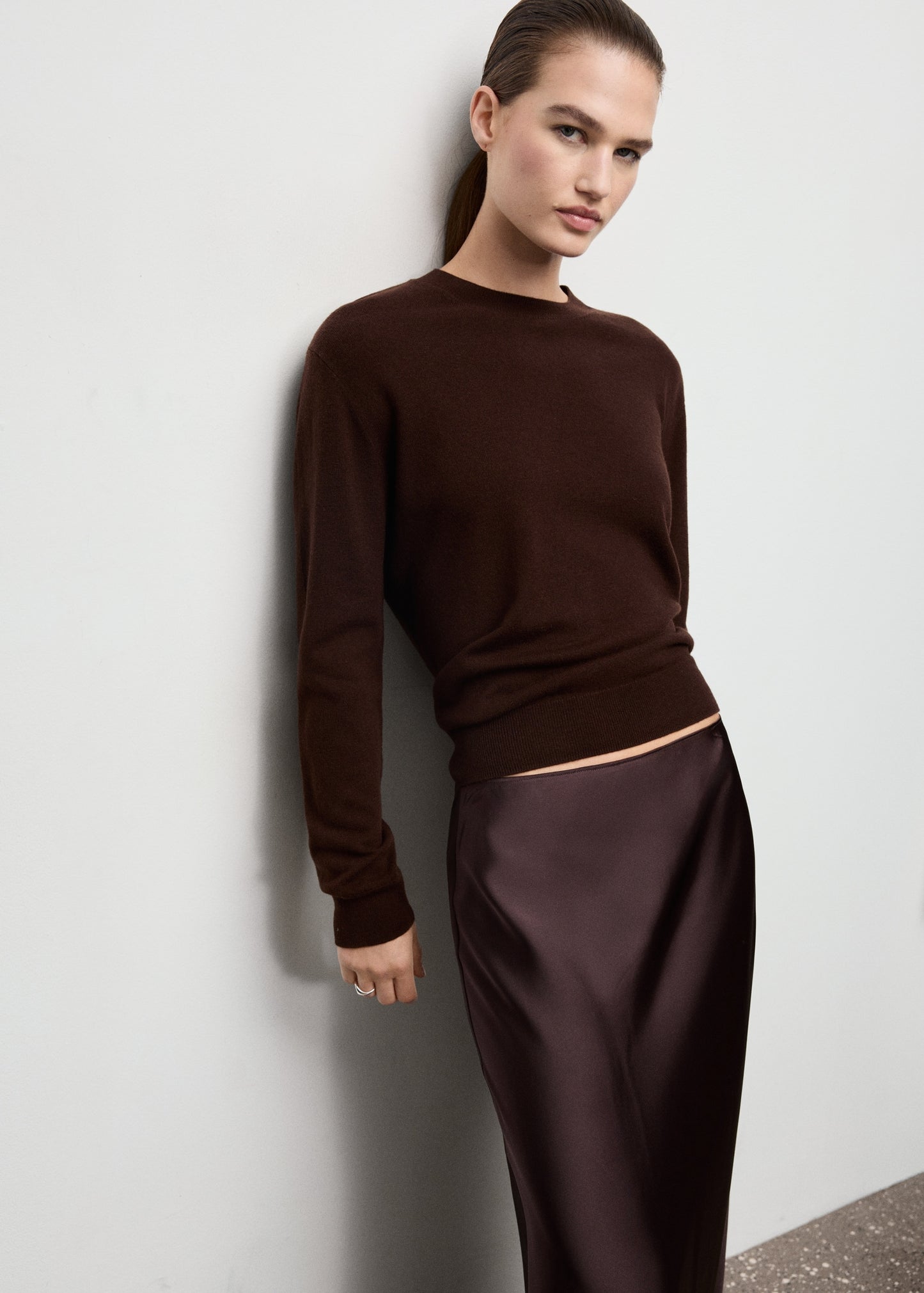 Satin long skirt