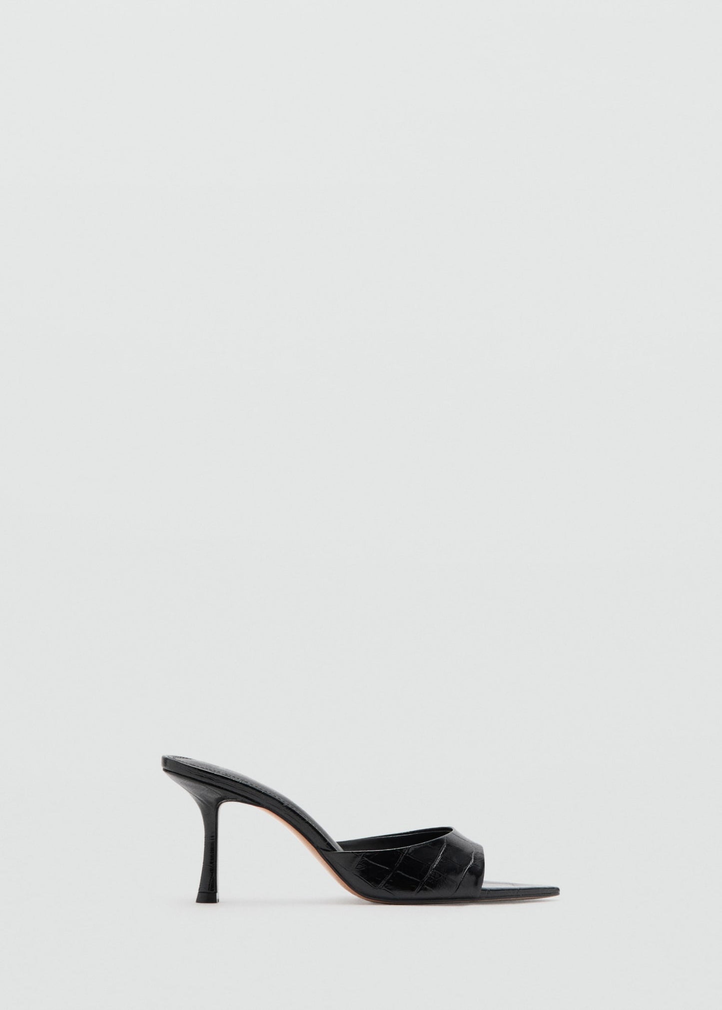 Croc-effect heeled sandals