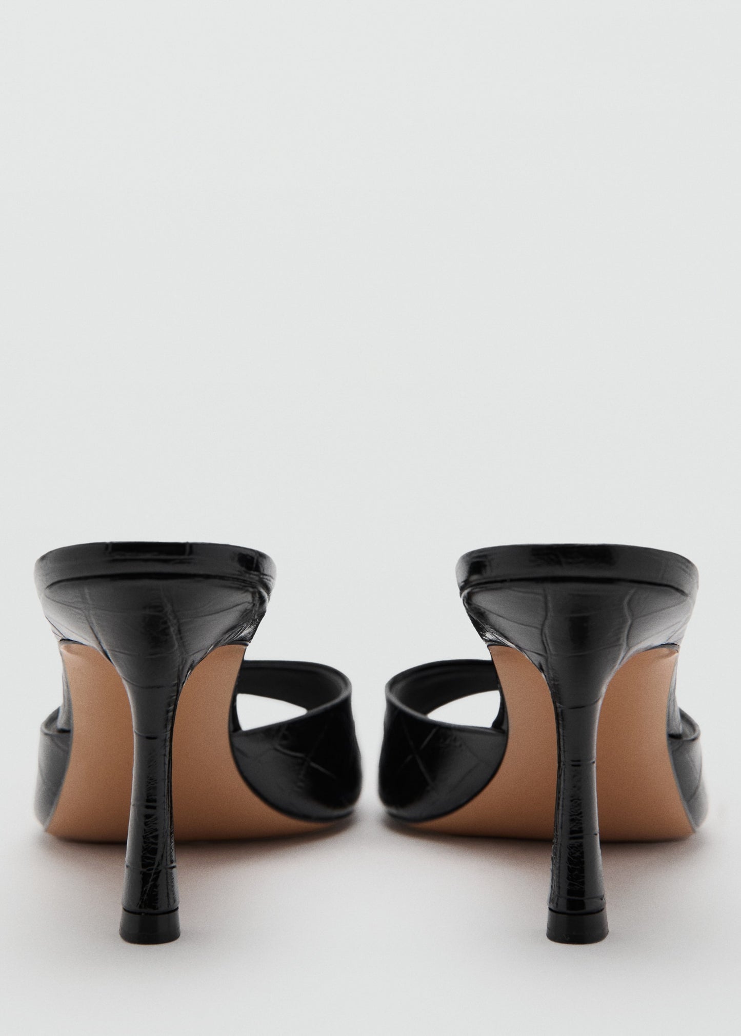 Croc-effect heeled sandals