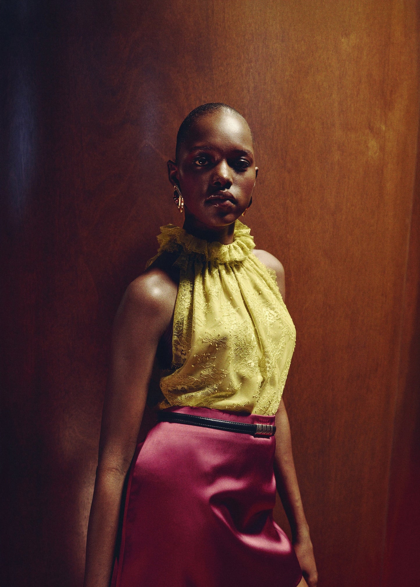Satin short skirt