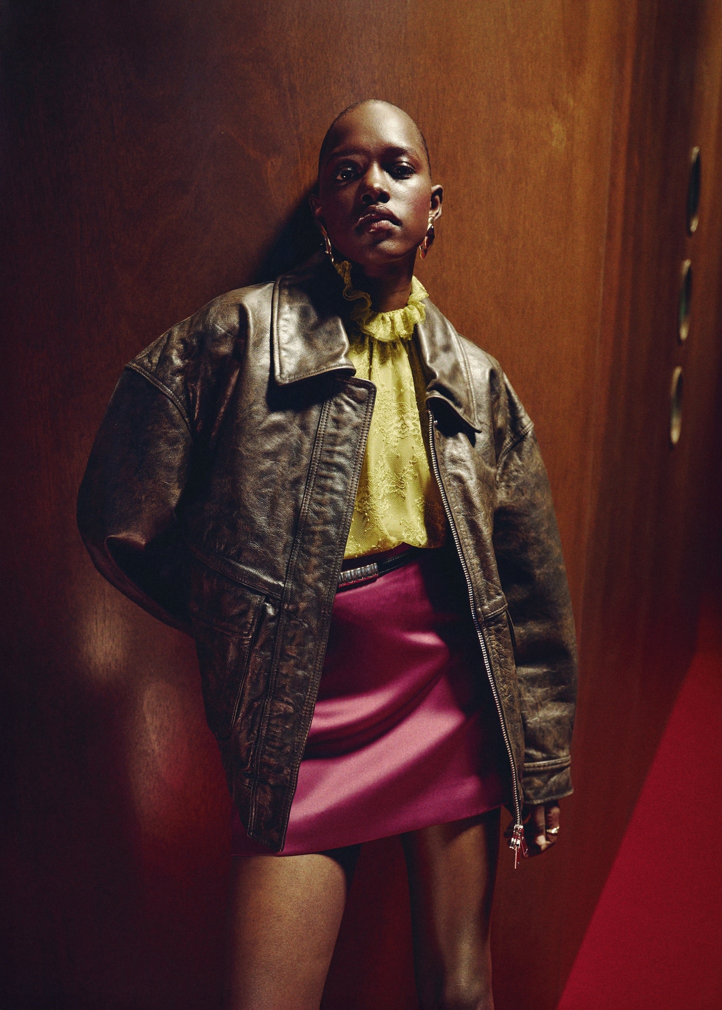 Satin short skirt