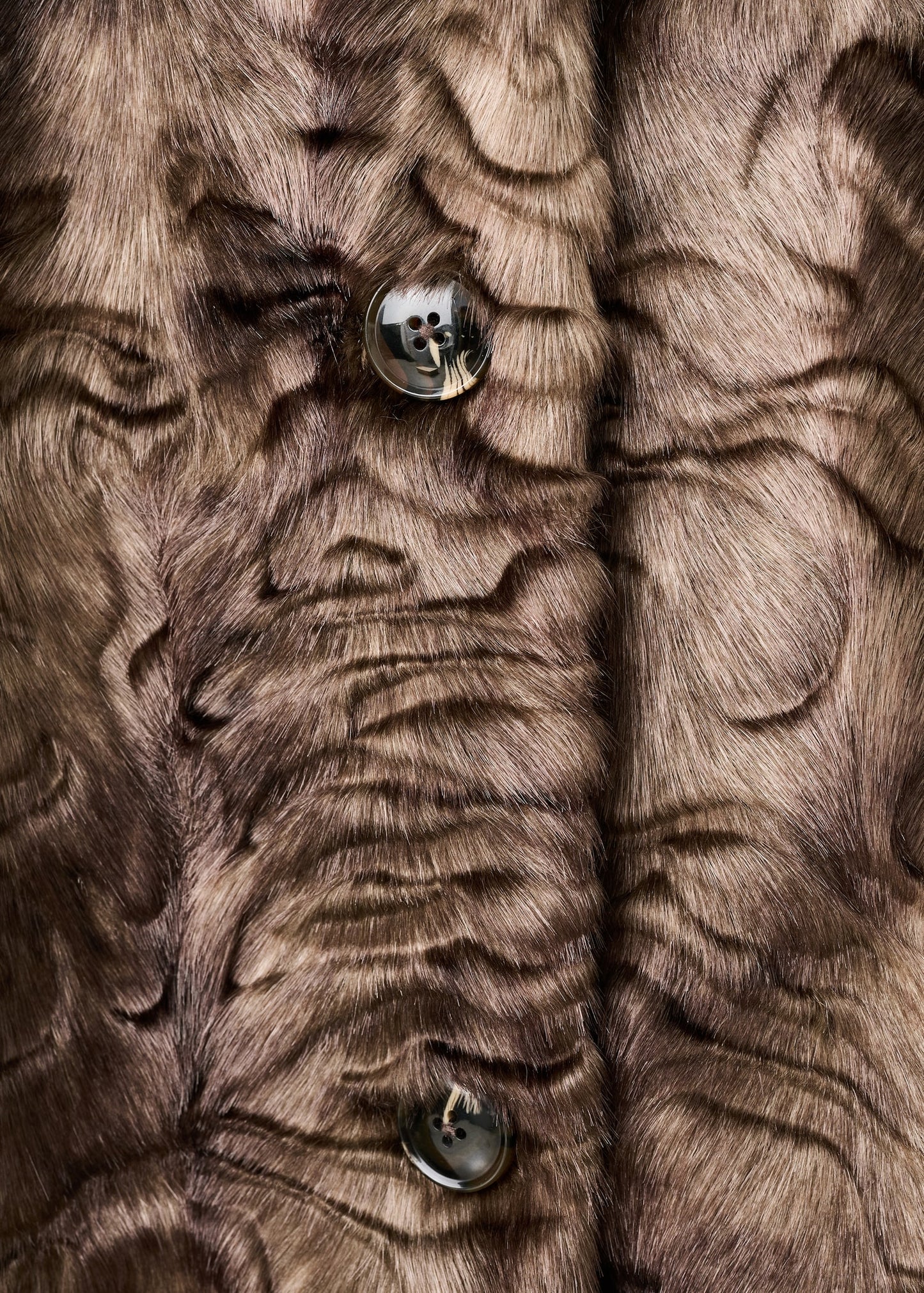 Textured faux fur effect coat
