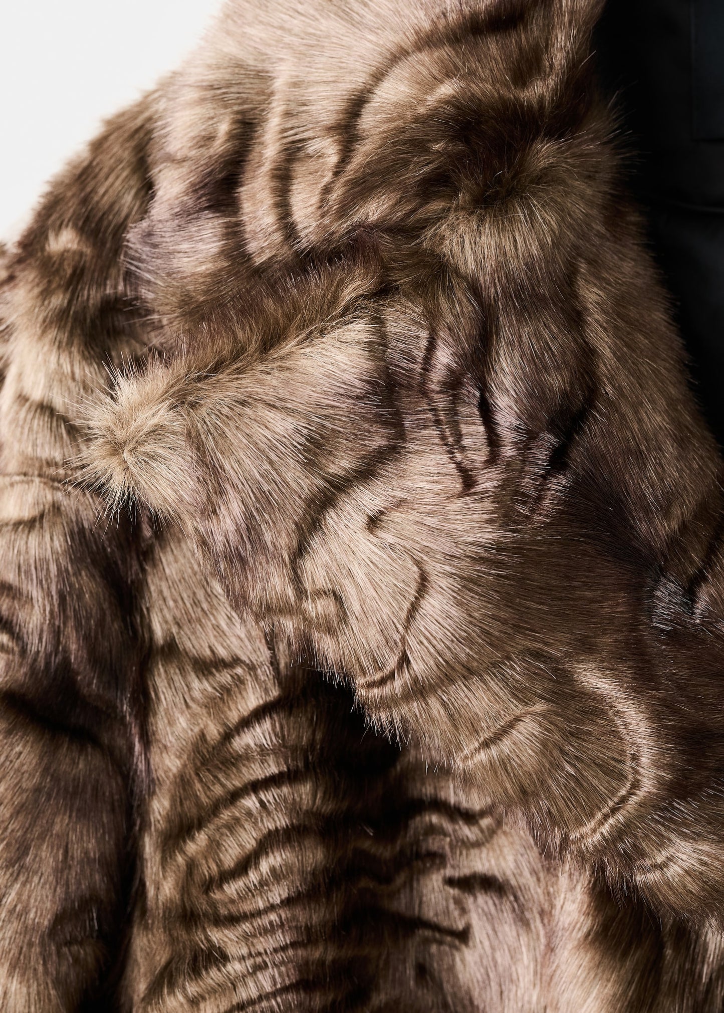 Textured faux fur effect coat