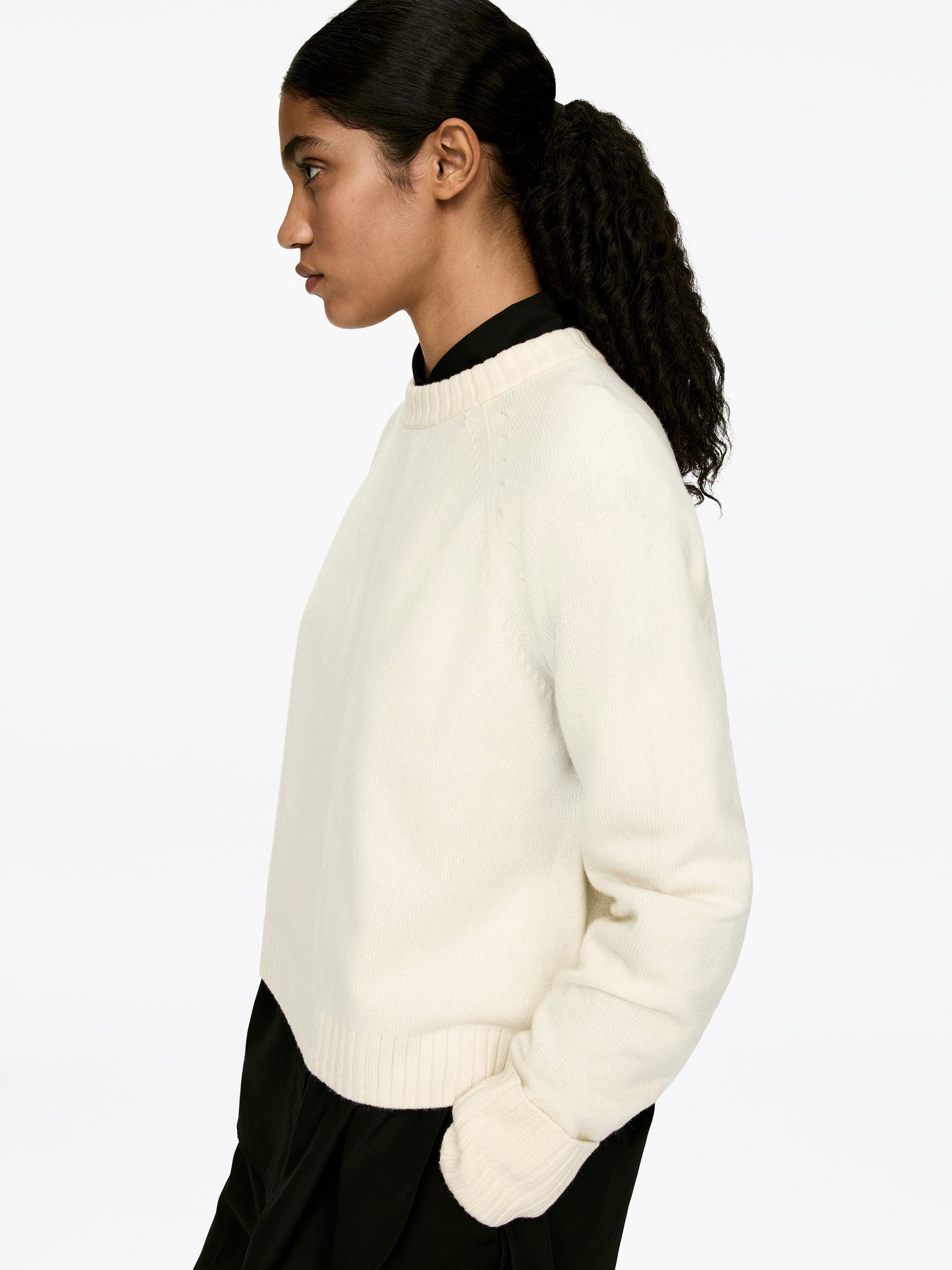 Folded Sleeve Wool Jumper