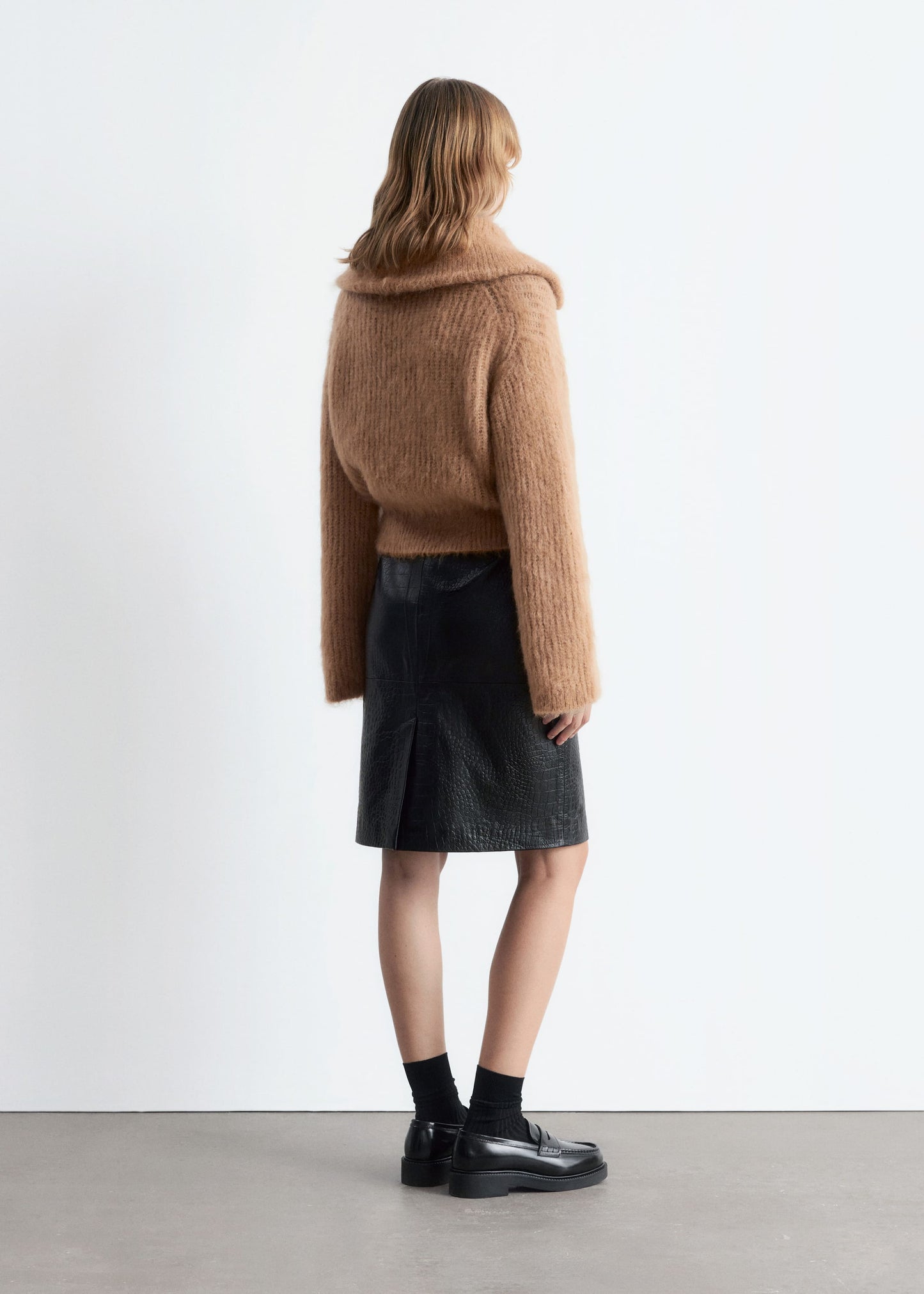 Rib-Knit Zip-Up Sweater