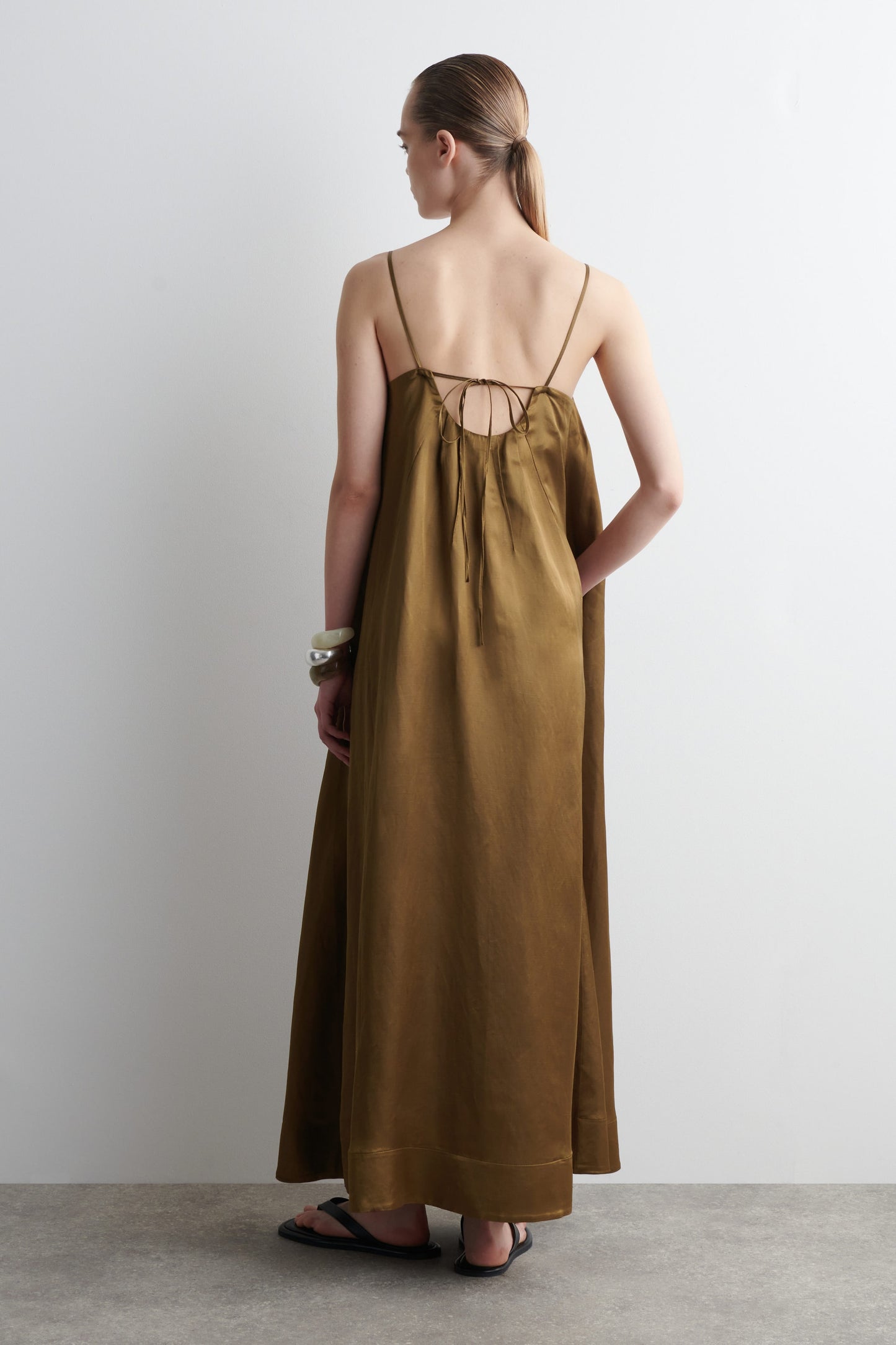 Pleated Fluid Maxi Dress