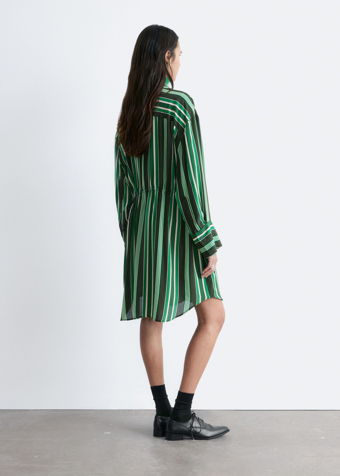 Oversized Drawstring Shirt Dress