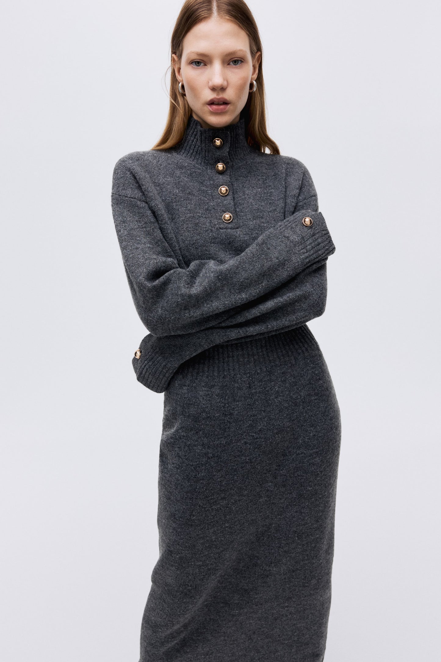 Knitted turtleneck dress