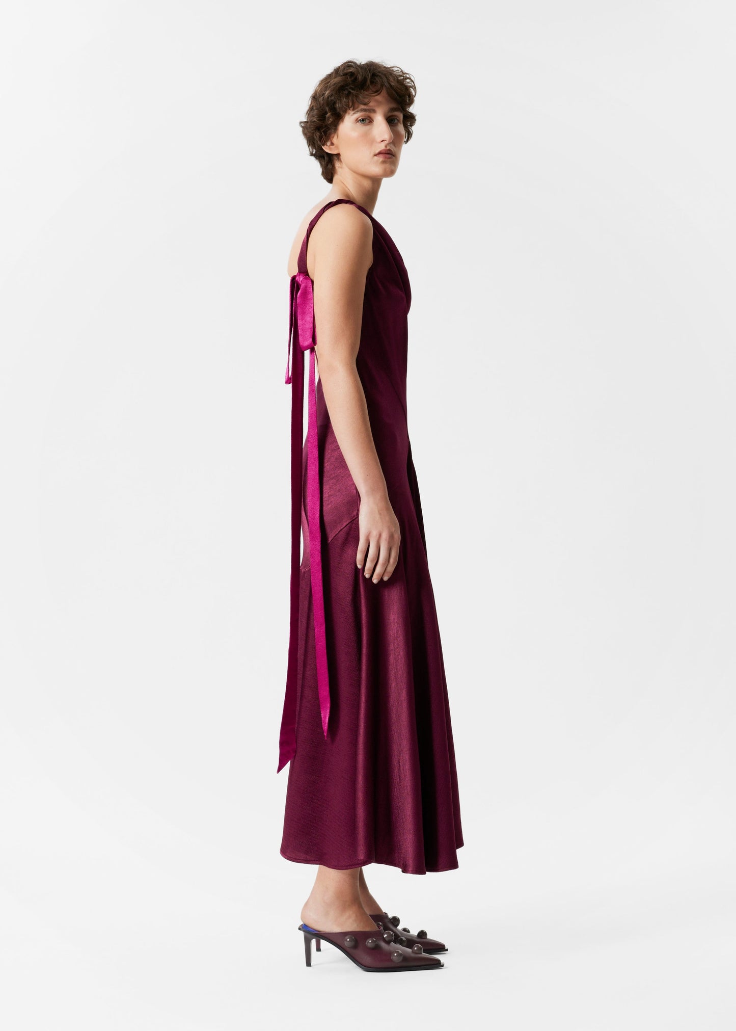 Ribbon-Detail Slip Maxi Dress