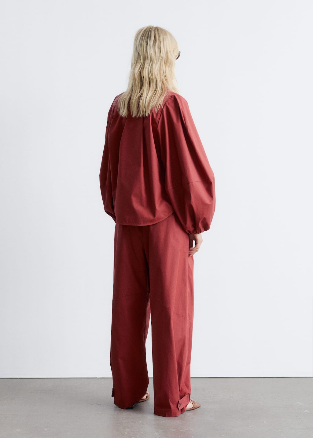 Voluminous Balloon-Sleeve Blouse