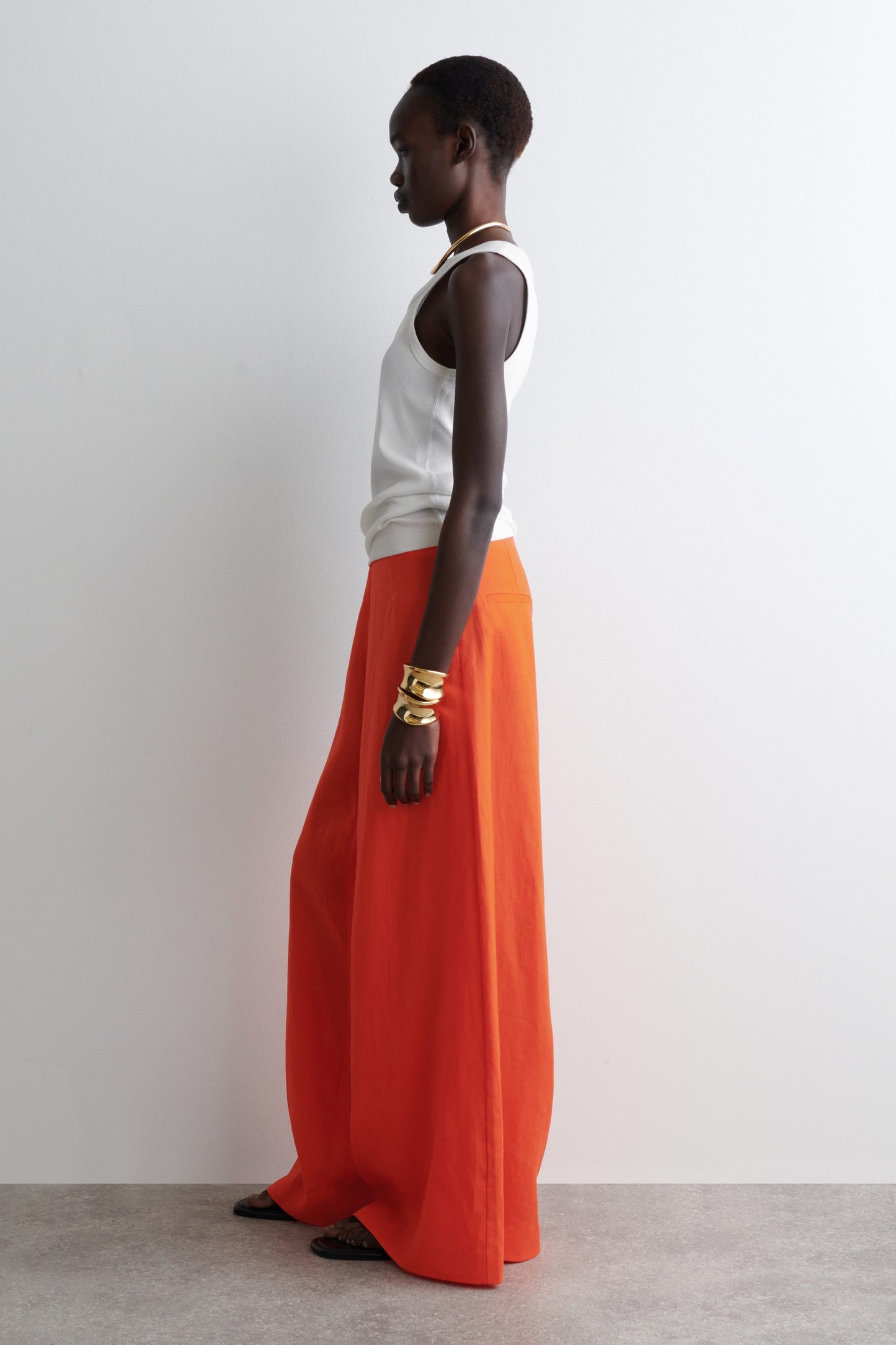 Linen Wide-Leg Trousers