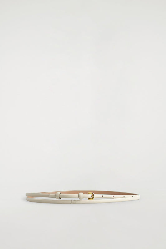 Double-Wrap Skinny Leather Belt