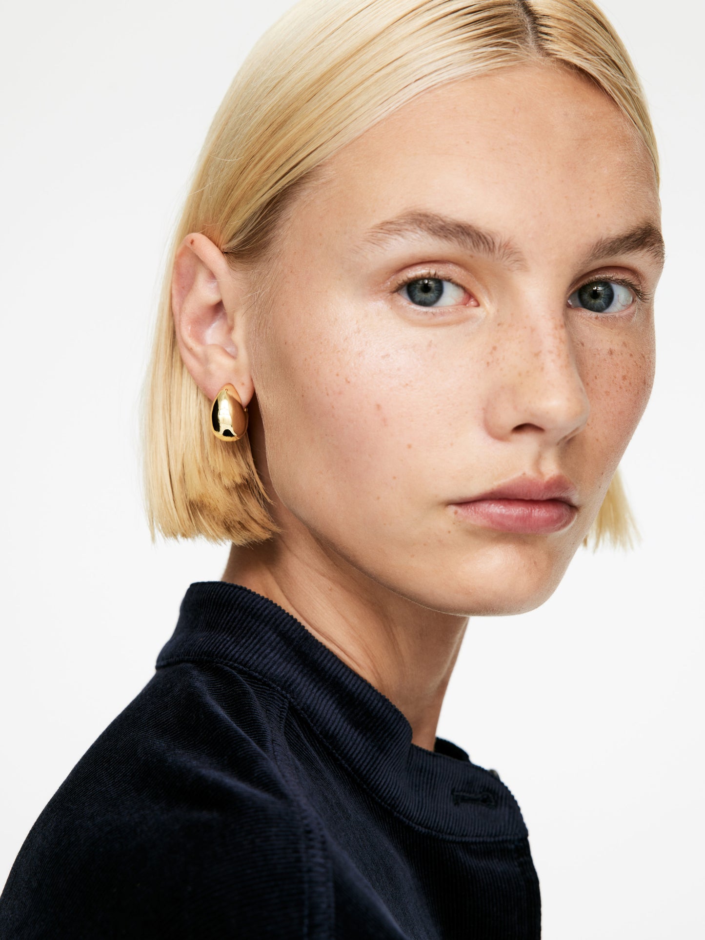 Gold-Plated Oval Earrings
