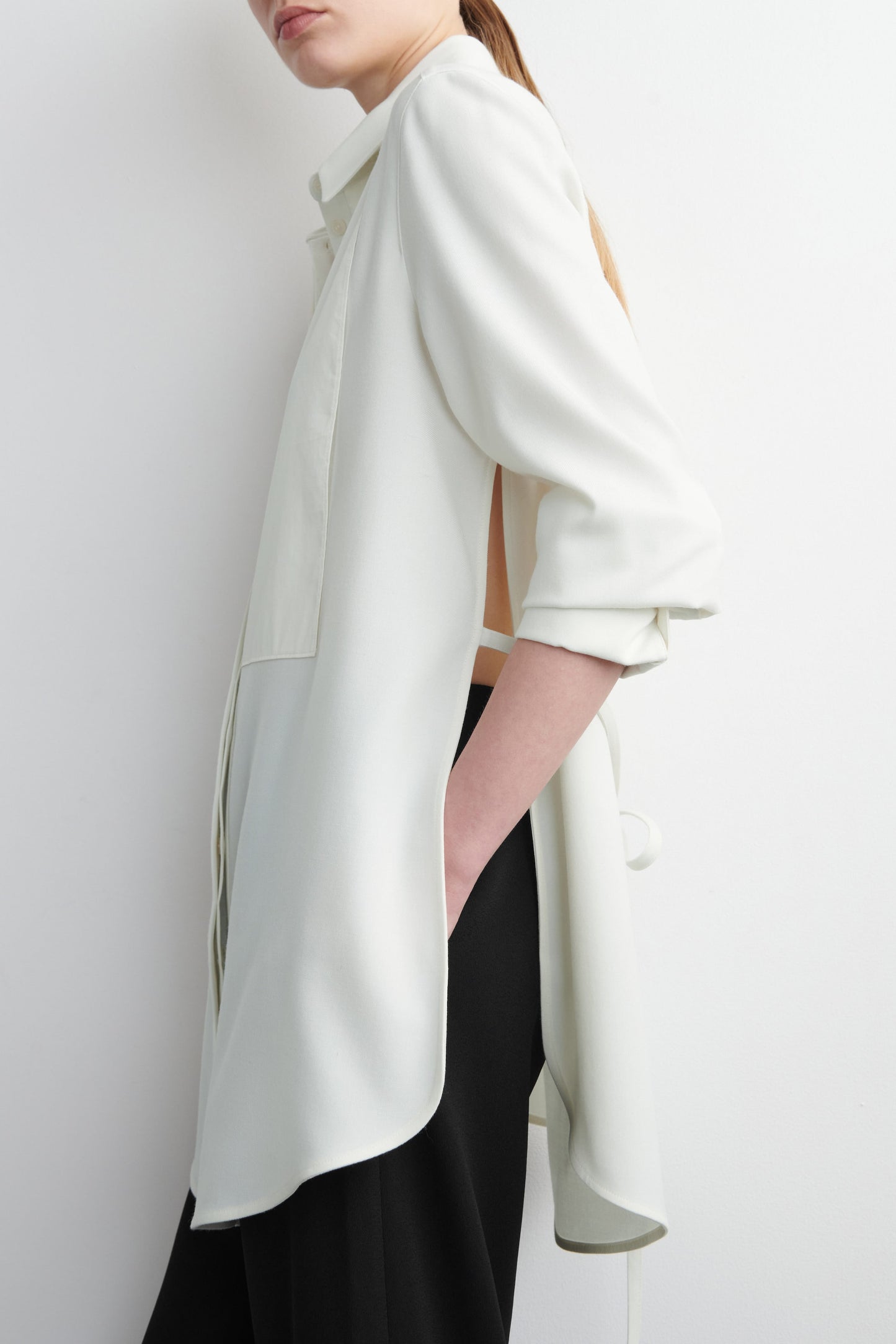 Wool-Blend Tuxedo Shirt