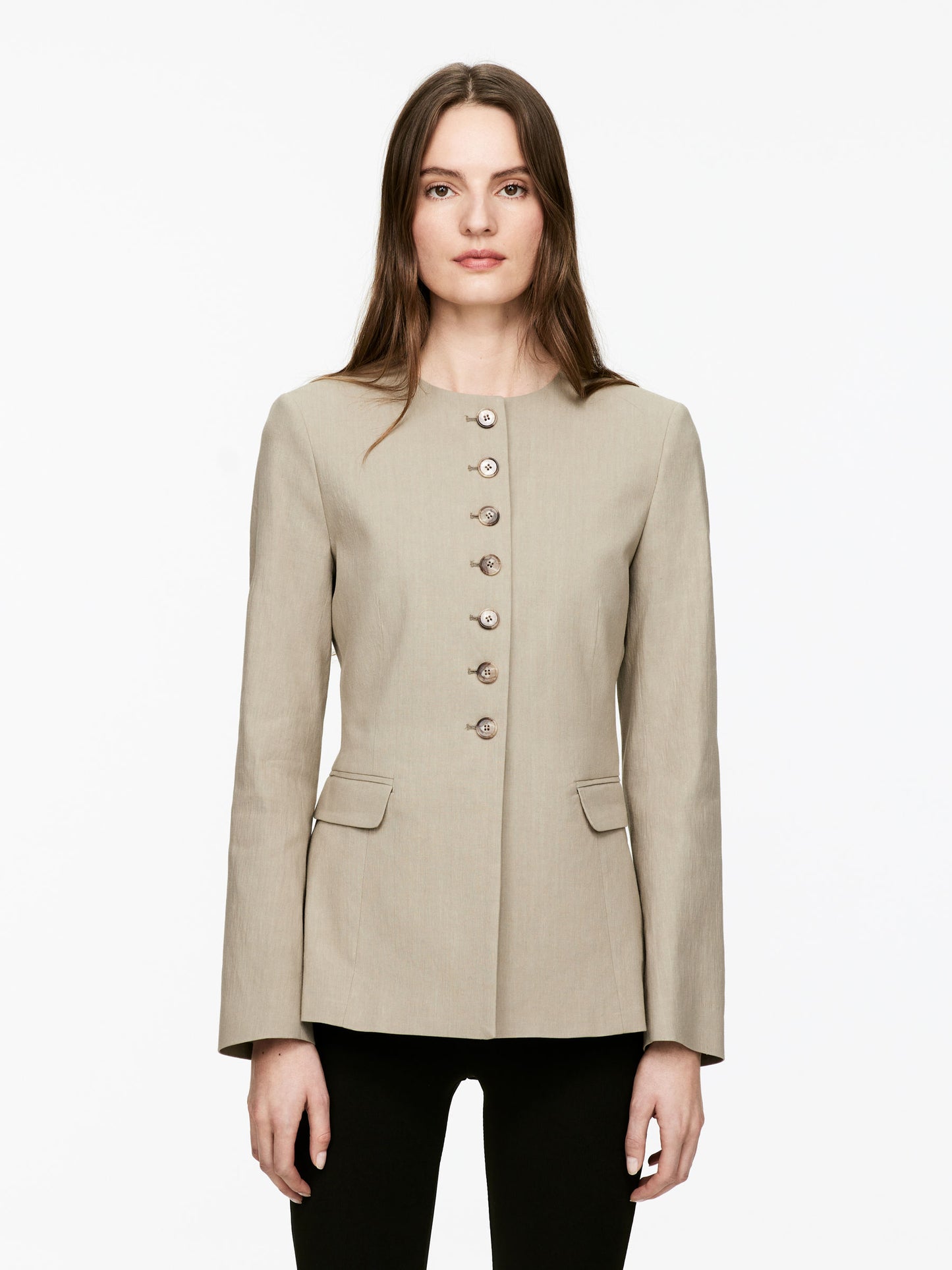 Linen-Blend Blazer