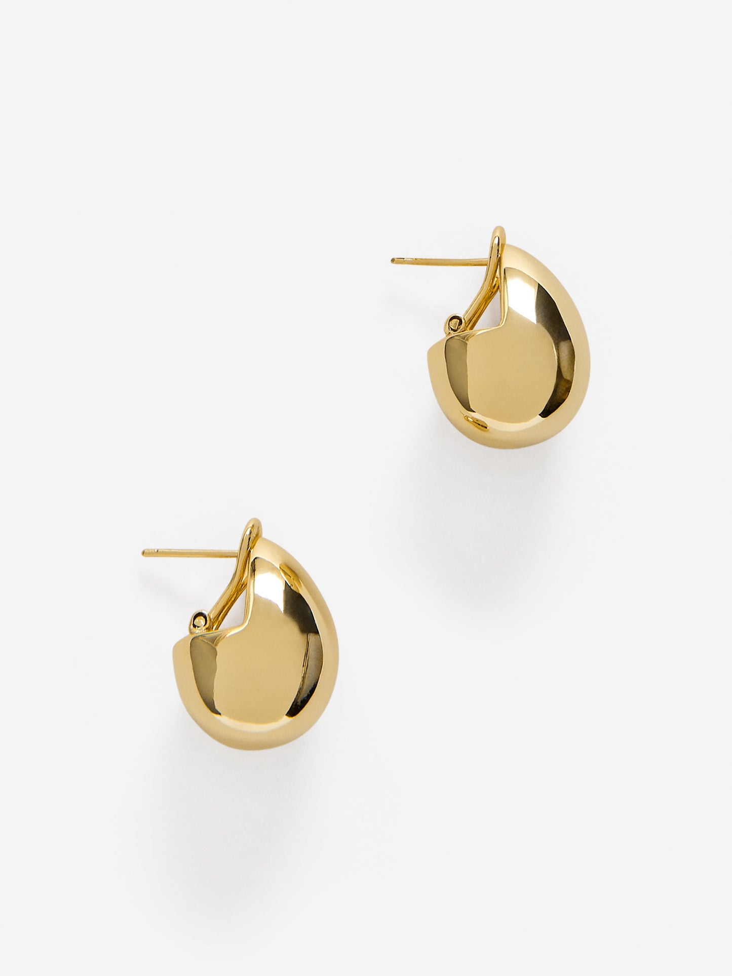 Gold-Plated Oval Earrings