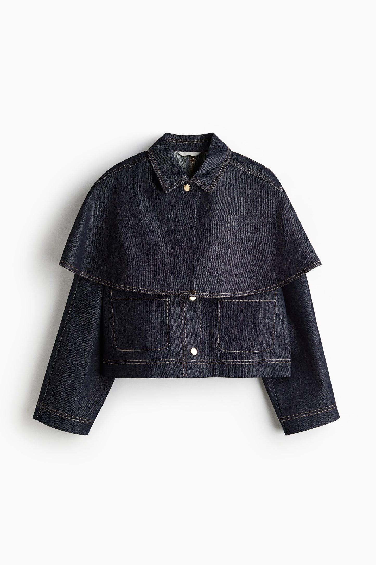 Cape-detail denim jacket