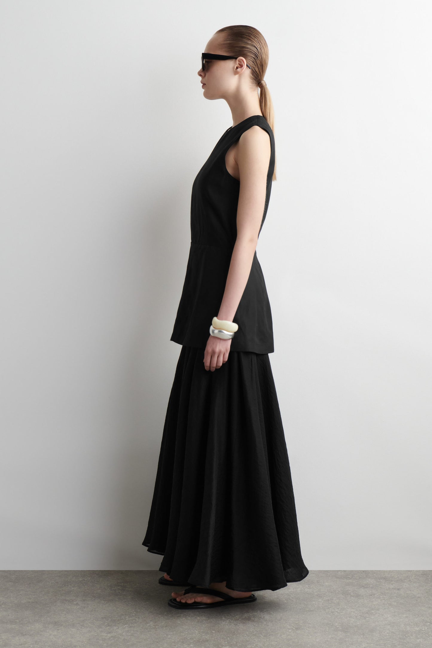 Layered Peplum Midi Dress