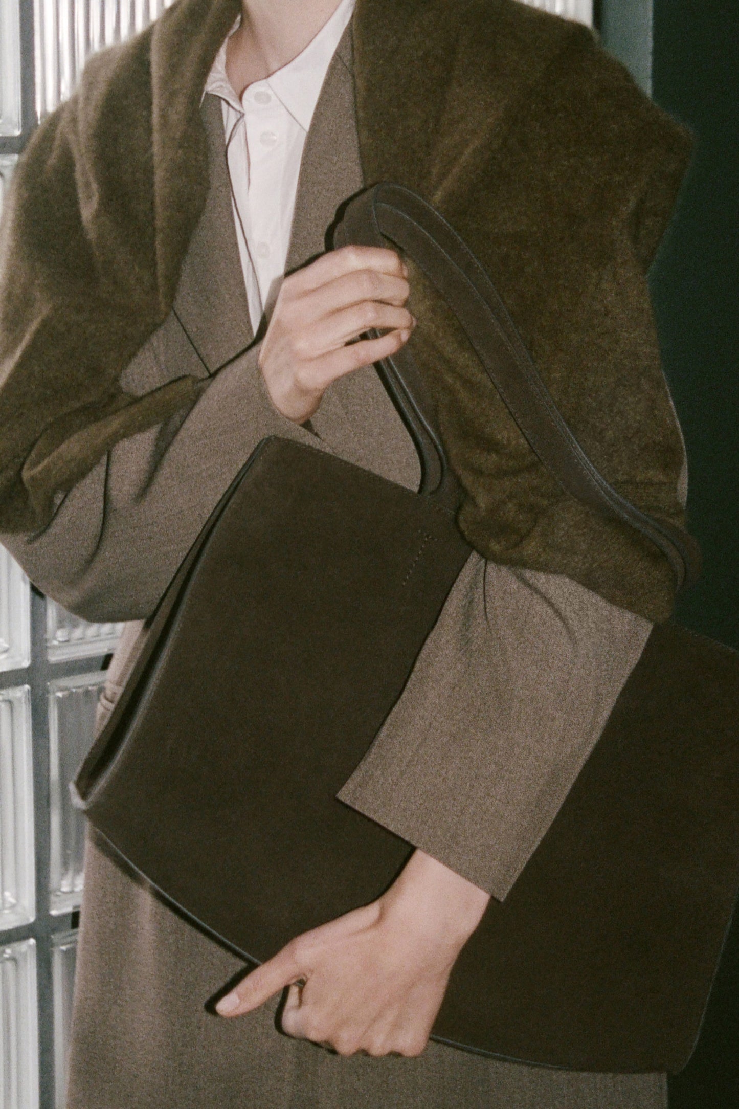 Brushed-Cashmere Crew-Neck Cardigan