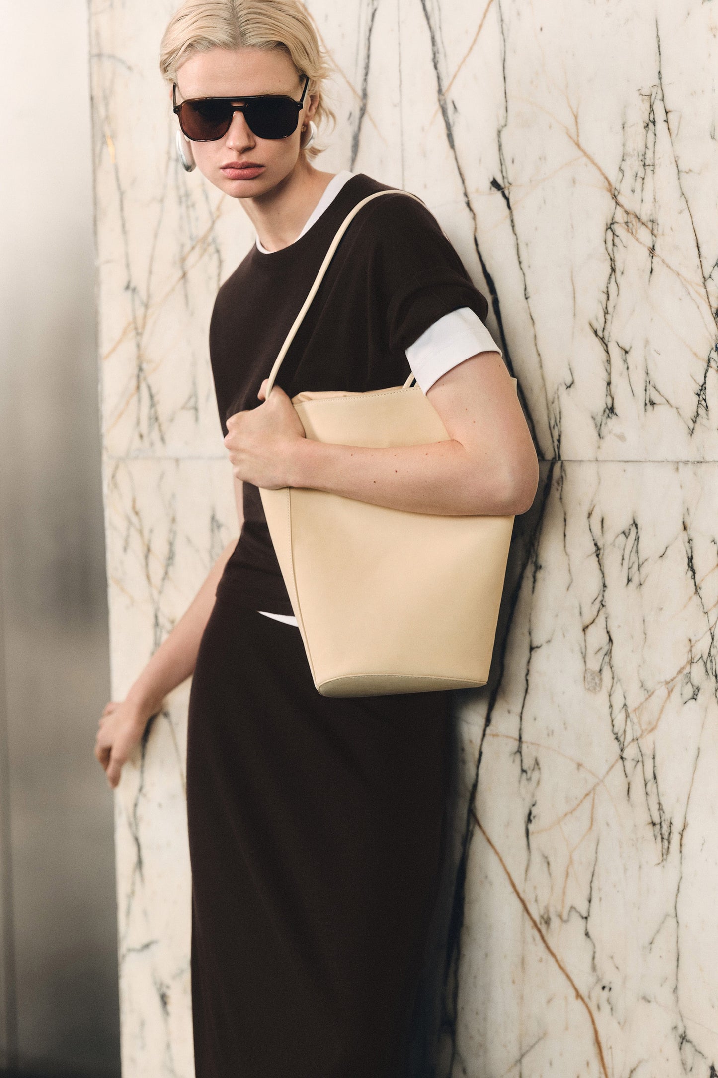 Nubuck bucket bag