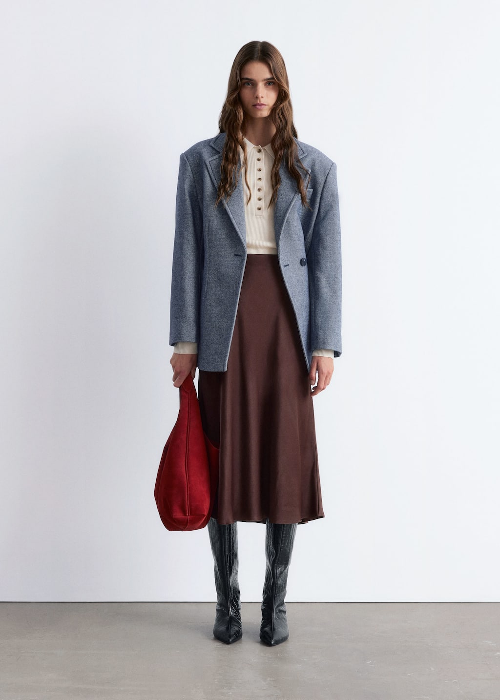 Satin Midi Skirt