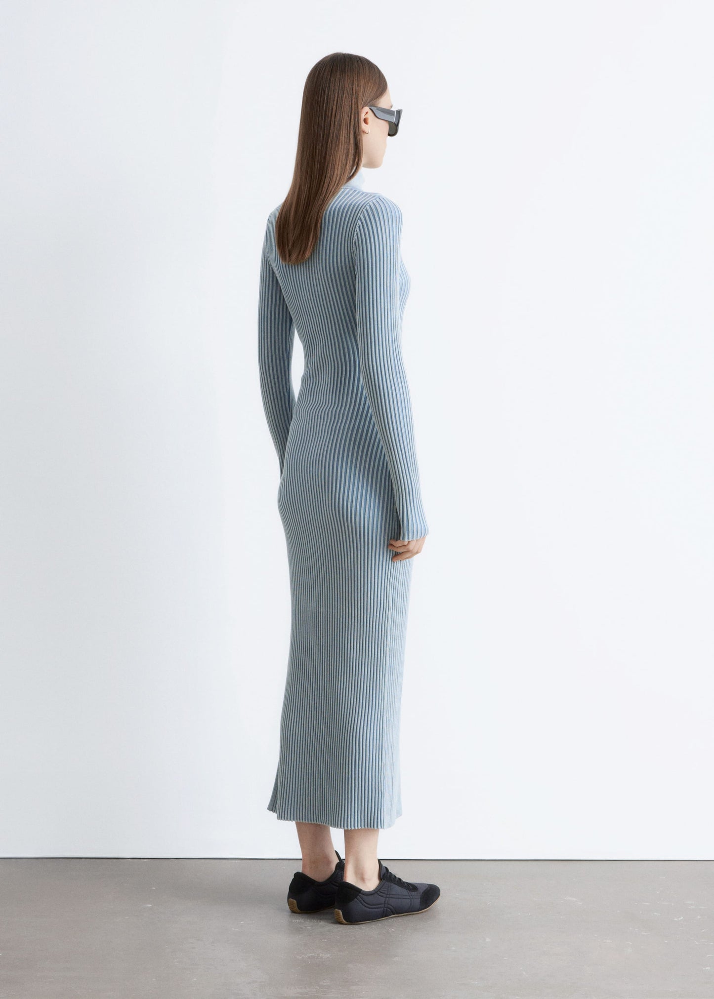 Ribbed Zip-Up Maxi Dress