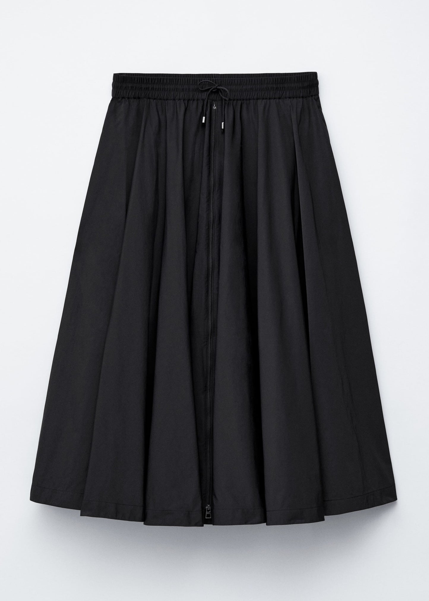 Drawstring A-line Midi Skirt