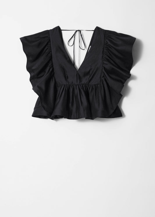 Ruffle V-Neck Blouse