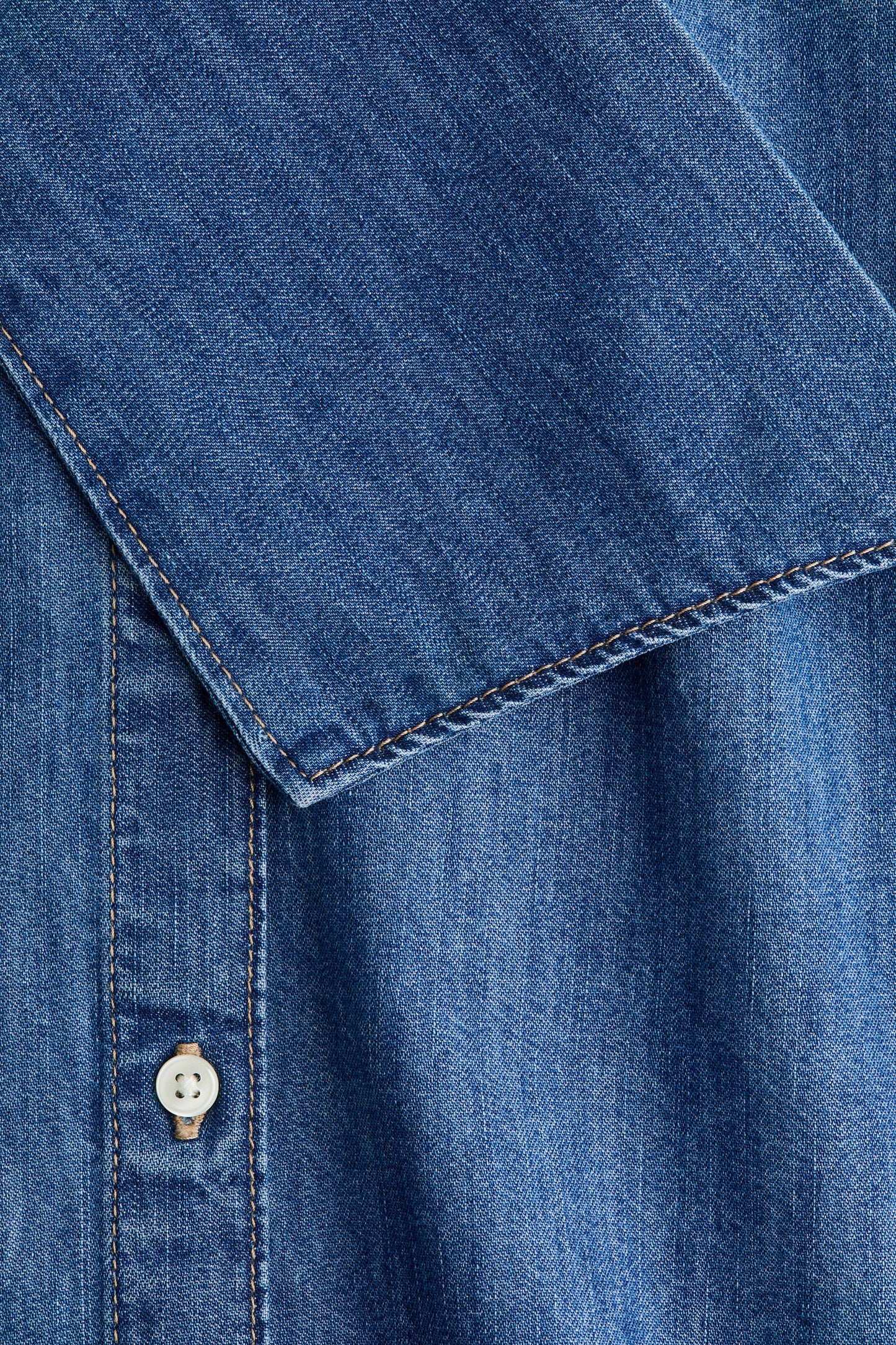 Scarf-detail denim blouse