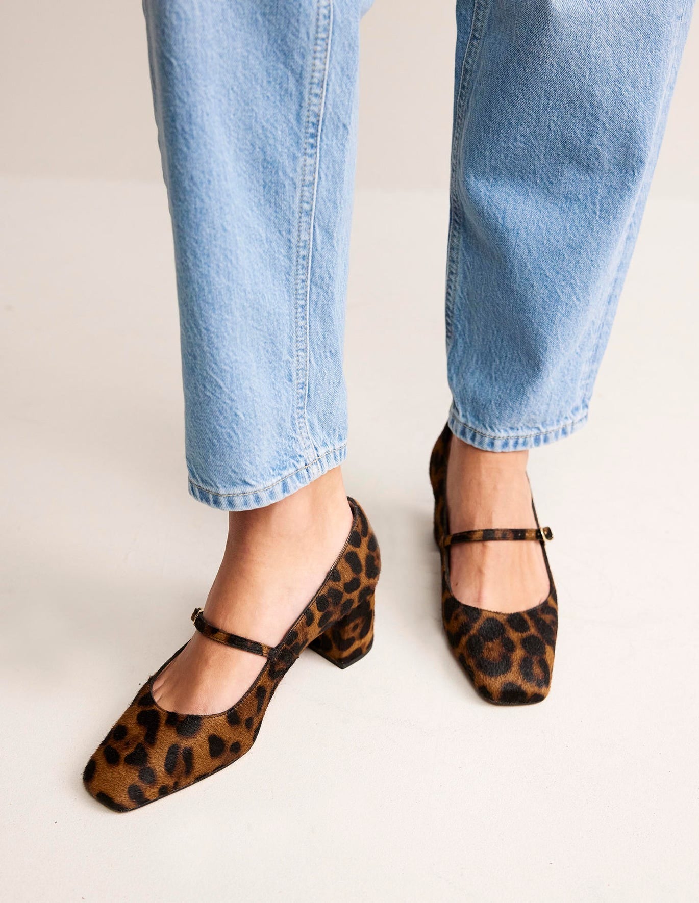 Block heel leopard Mary Jane