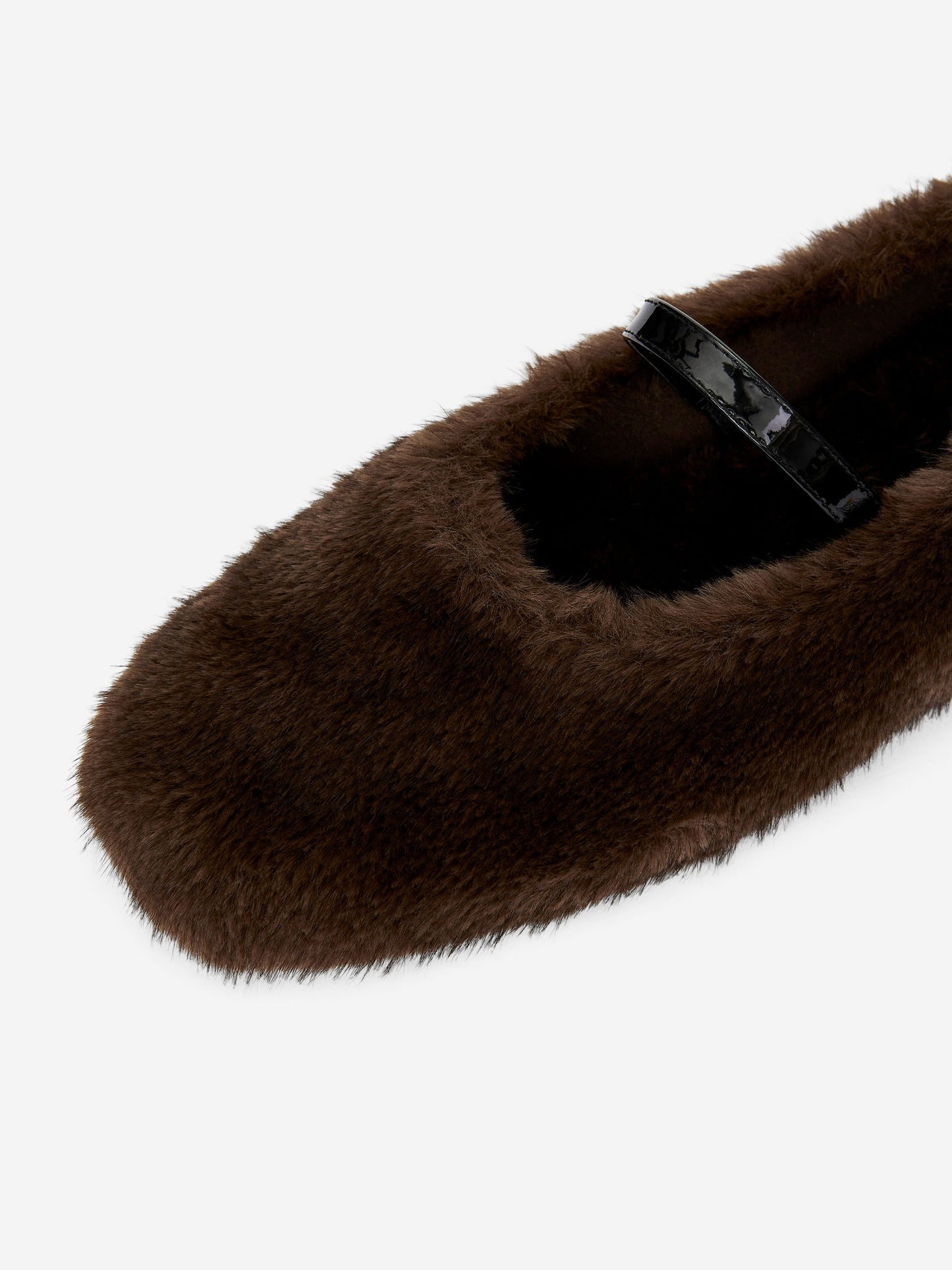 Faux-Fur Mary Jane Flats