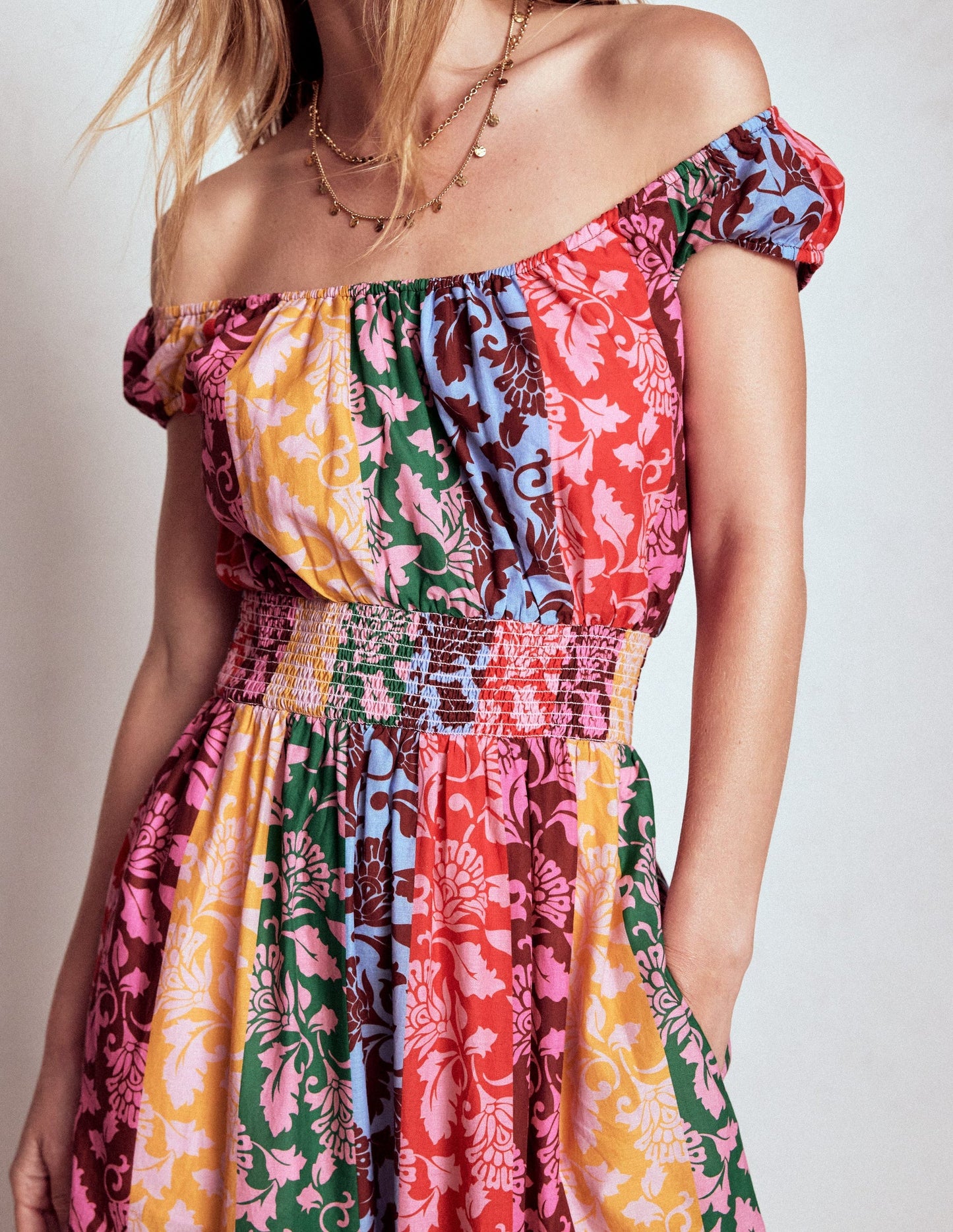 Scoop Cotton Tiered Dress