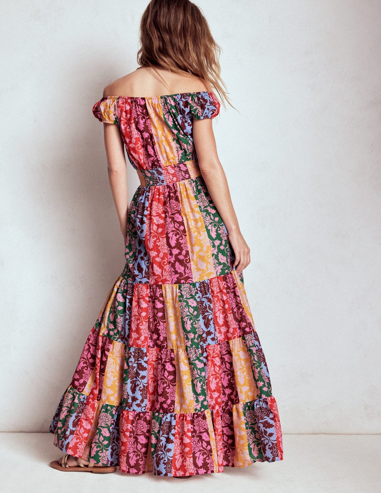 Scoop Cotton Tiered Dress
