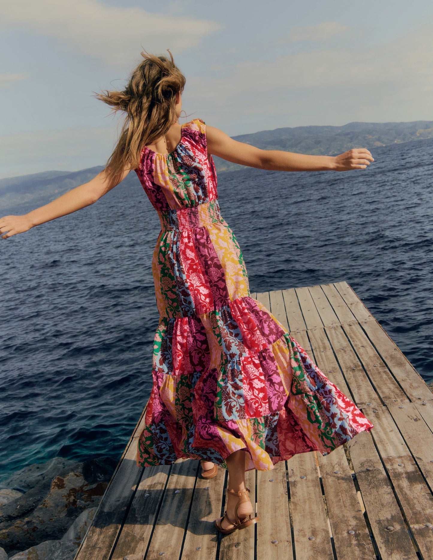 Scoop Cotton Tiered Dress