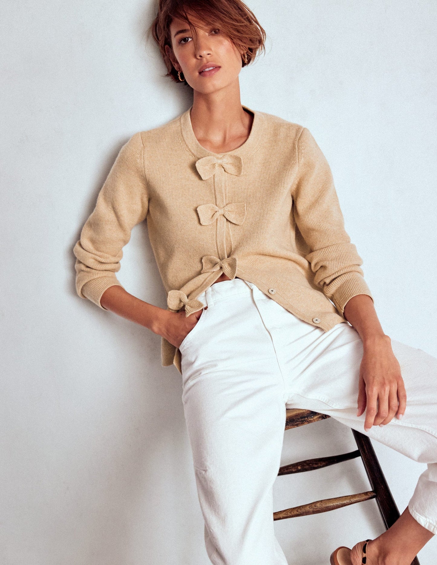 Knitted Bow Cardigan