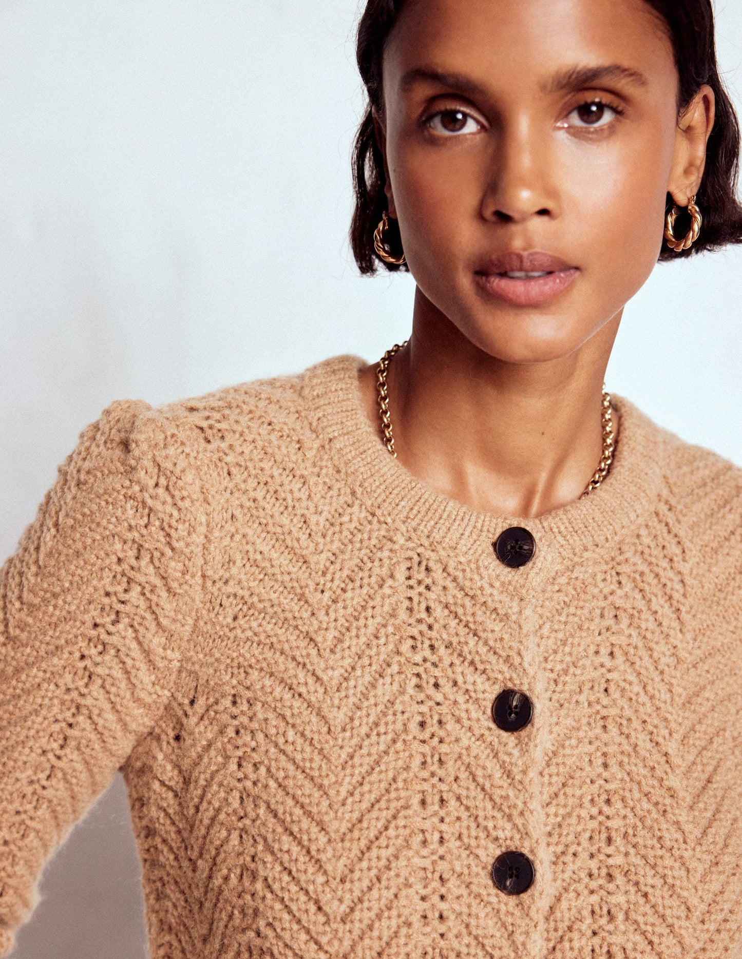 Chunky Chevron Knitted Jacket