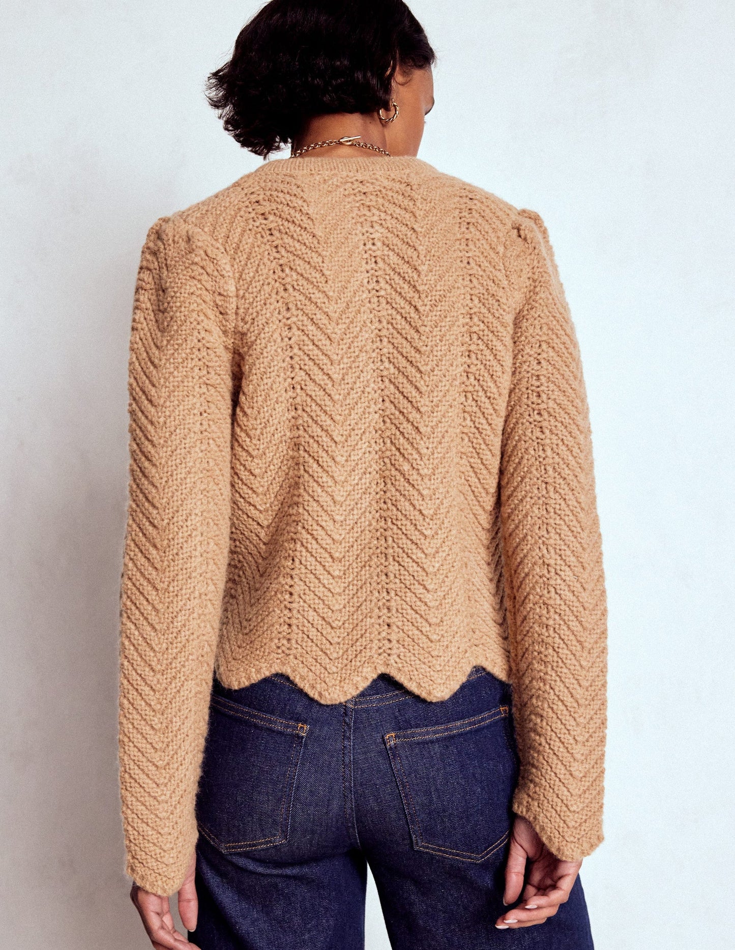 Chunky Chevron Knitted Jacket